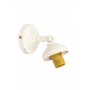 Shabby brass wall lamp holder with white lacquered finish