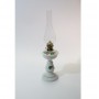 Hand-painted oil lamp in ceramic and glass lampshade tube