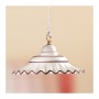 Lampadario in ceramica piatto plissettato stile vintage rustico country – Ø 40 cm