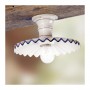 Retro country rustic pleated ceramic ceiling lamp - Ø 28 cm