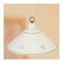 Lampadario saliscendi in ceramica con contrappeso e piatto liscio bordo traforato e decorato - Ø 40 cm