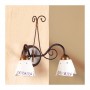 Aplique de pared de hierro forjado con 2 luces y placa decorada estilo country vintage - Ø 14 cm