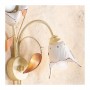 Applique murale à 1 lumière avec diffuseur en céramique calla country rétro - h. 50 cm