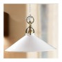 Pendant chandelier with rustic vintage smooth glossy white ceramic lampshade - Ø 35 cm