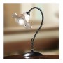 Lampe de table avec plaque en céramique rétro vintage ondulée et décorée - h.37 cm