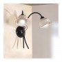 Applique wall lamp with 2 lights with rustic retro perforated pleated ceramic lampshades - h. 37cm