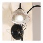 Applique wall lamp with 2 lights with rustic retro perforated pleated ceramic lampshades - h. 37cm