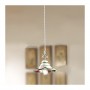 Pendant chandelier with wavy ceramic lampshade and retro vintage floral decoration - Ø 18 cm