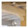 Pendant chandelier with vintage retro wavy and perforated ceramic lampshade - Ø 17 cm