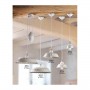 Suspension chandelier with rustic country pleated and perforated ceramic lampshade - Ø 32 cm