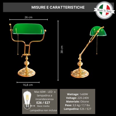 Lampada Ministeriale Raffaello Made in Italy -  Italia