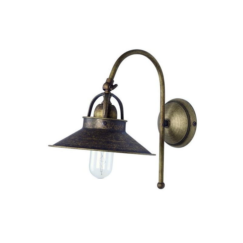 Applique lampada da muro vintage in ottone con finitura brunita 1 luce