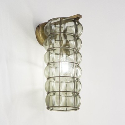 Cylindrical wall light in blown glass from Venice