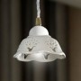 Suspension chandelier in glazed ceramic and pattern Ø 13 cm