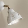 Applique lampada da parete rustica in ceraica smaltata bianca Ø 13