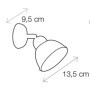 Aplique rústico de pared en cerámica esmaltada blanca Ø 13