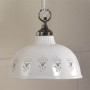 Lampadario in ceramica smaltata bianca a sospensione Ø 30 cm