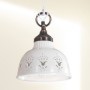 Rustic pendant chandelier in glazed ceramic with motifs Ø 19 cm