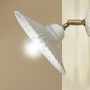 Rustic wall lamp in white glazed ceramic with classic motif Ø 21 cm