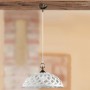 Pendant lamp with antique finish in white ceramic Ø 42 cm