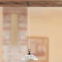 Pendant chandelier in white glazed ceramic and antique finishes Ø 32 cm