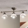 Lámpara de techo de tres luces estilo rústico cerámica blanca Ø 13 cm