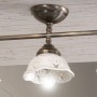 Lampada da soffitto a tre luci in ceramica bianca stile rustico Ø 13 cm