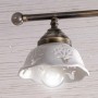 Rustic style ceiling lamp with two lights in white glazed ceramic Ø 13 cm