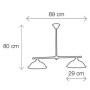 Plafonnier à deux bras orientables en céramique émaillée de style rustique Ø 29 cm