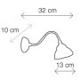 Wandleuchte aus weiß glasierter Keramik mit kippbarem Lampenschirm Ø 13 cm