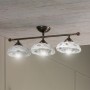 Lampada da soffitto a tre luci in ceramica bianca smaltata Ø 17 cm