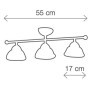 Deckenleuchte mit drei Lichtern aus weiß glasierter Keramik Ø 17 cm