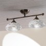 Ceiling lamp with two lights in white glazed ceramic Ø 17 cm