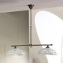 White glazed ceramic chandelier with adjustable suspension Ø 32 cm