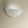 Rustic wall lamp in white glazed ceramic Ø 31 cm