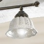 Lampada in ceramica bianca smaltata a due luci stile rustico Ø 14 cm