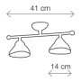 Zweiflammige, weiß glasierte Keramiklampe im rustikalen Stil, Ø 14 cm