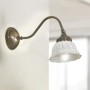 Rustic wall light in white glazed ceramic Ø 14 cm