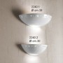 Lámpara de pared de cerámica blanca con motivos y elementos de cristal Ø 30 cm