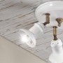 Lampada da soffito in ceramica smaltata bianca a tre luci Ø 10 cm