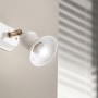 Two-light wall lamp in white glazed ceramic Ø 10 cm