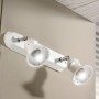 Two-light wall lamp in white glazed ceramic with crystal elements Ø 10 cm