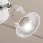 Rustic style white glazed ceramic wall light with crystal elements Ø 10 cm