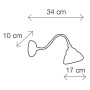 Wandleuchte aus weiß glasierter Keramik im rustikalen Stil, Ø 17 cm