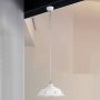 Rustic chandelier in white glazed ceramic and crystal details Ø 36.5 cm