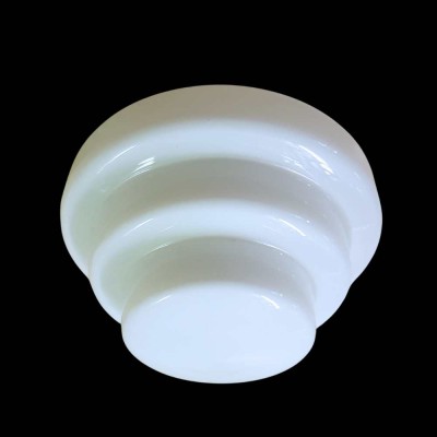 Plafoniera a gradini in vetro opalino bianco (h 13,5 cm ⌀ 15 / 20 cm)